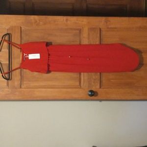 Nerlerolian women's size S adjustable strappy split casual midi beach dress NWT